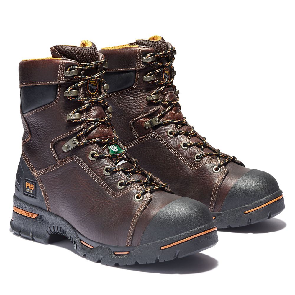 Botas de Trabajo Timberland Hombre Pro® Endurance 8\" Steel Toe Marrones - Chile DWU-893152